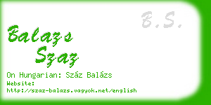 balazs szaz business card
